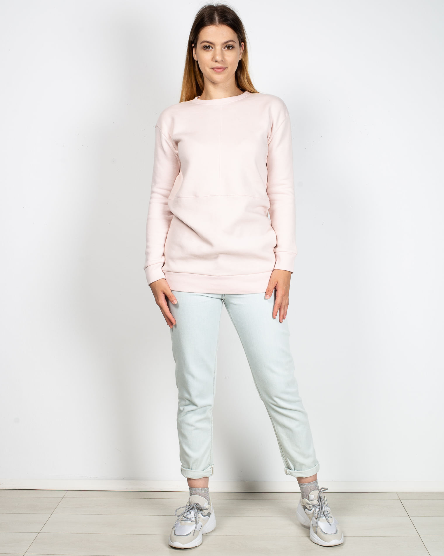 Bluza groasa cu maneca lunga si guler rotund N904319042 Bluză