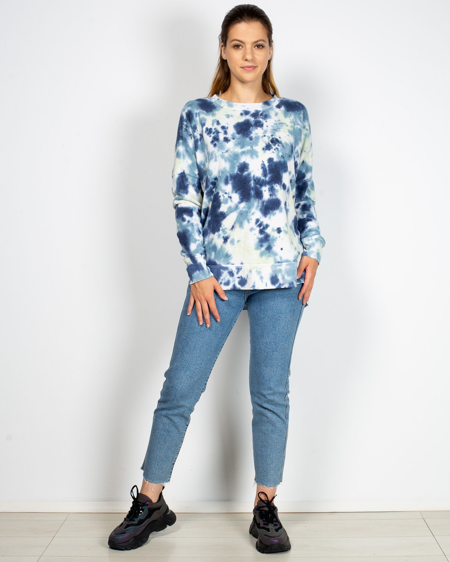 Bluza asimetrica cu model batik N904319087