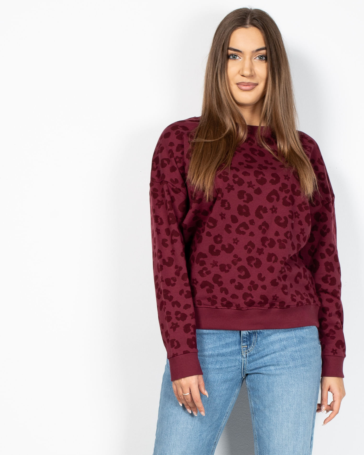 Bluza oversize din bumbac cu imprimeu 2116201027