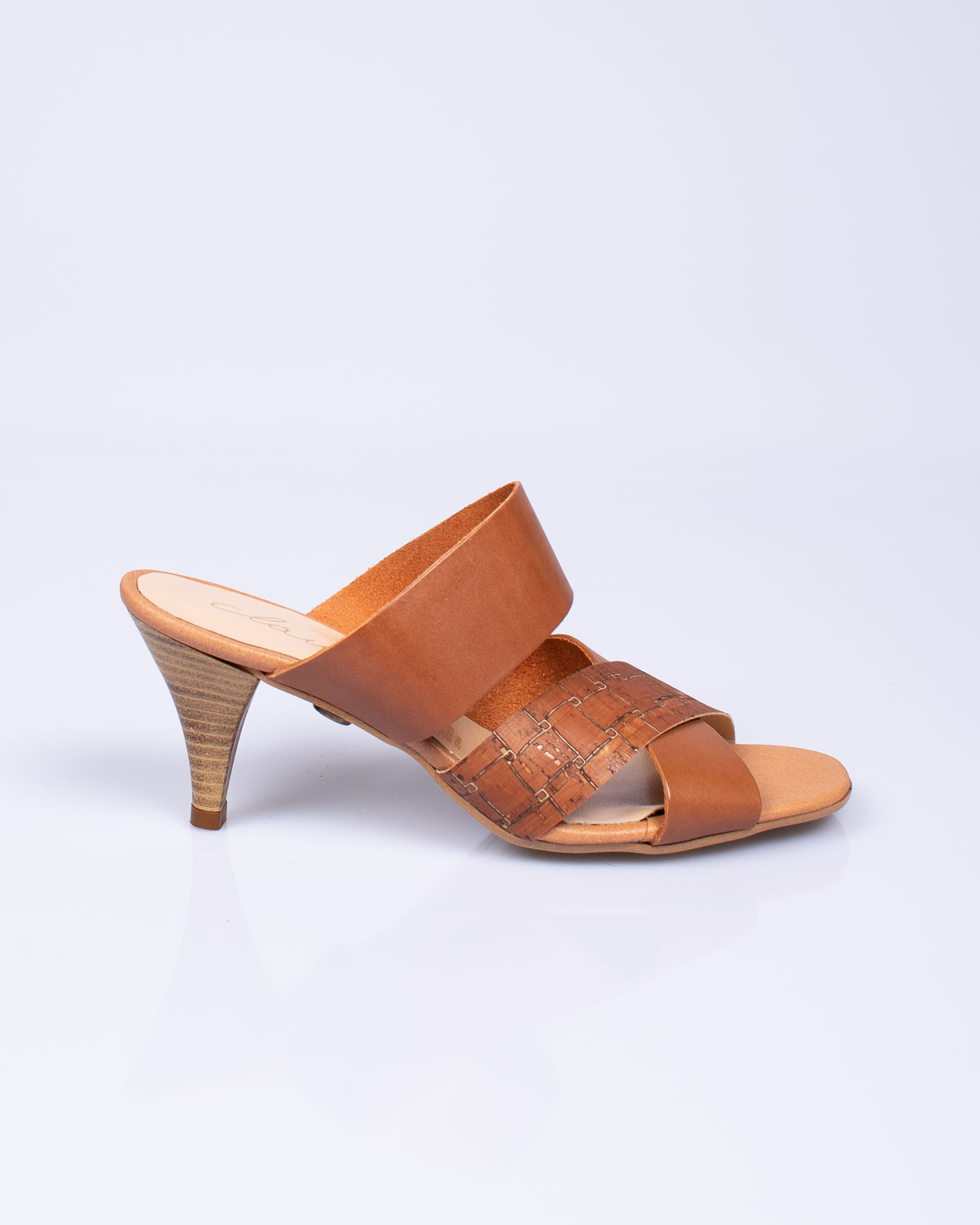 Sandale casual din piele naturala cu toc inalt pentru femei 22BOT02015 22BOT02015