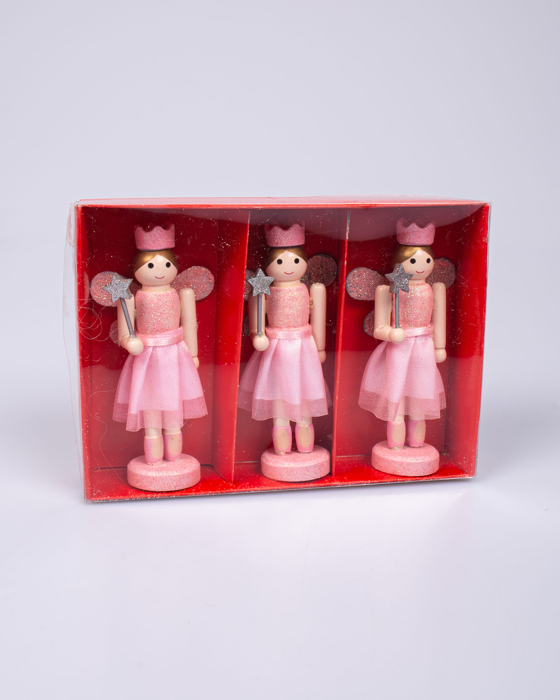 Set 3 figurine zane roz de Craciun