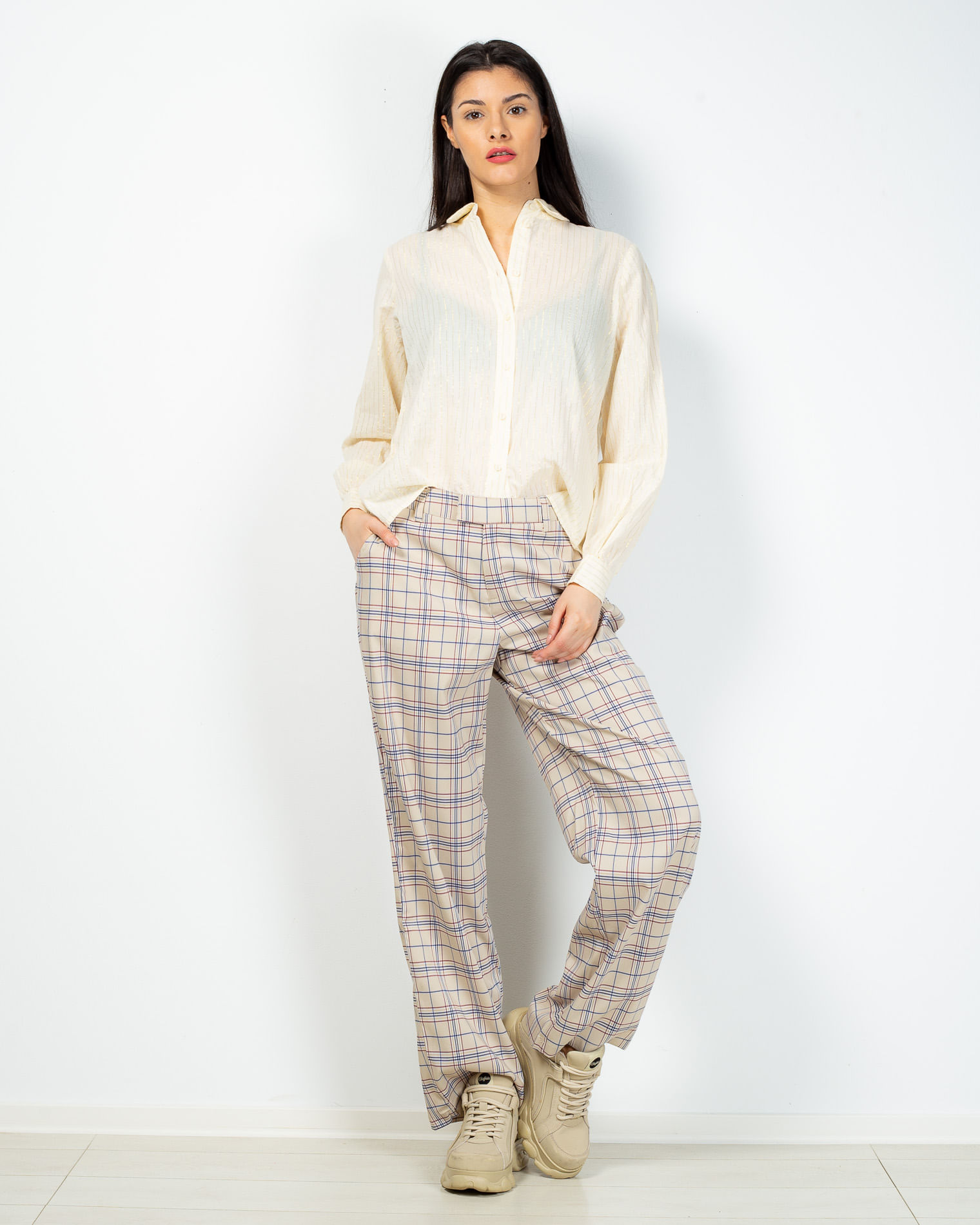 Pantaloni casual cu buzunare si fermoar 2101901032