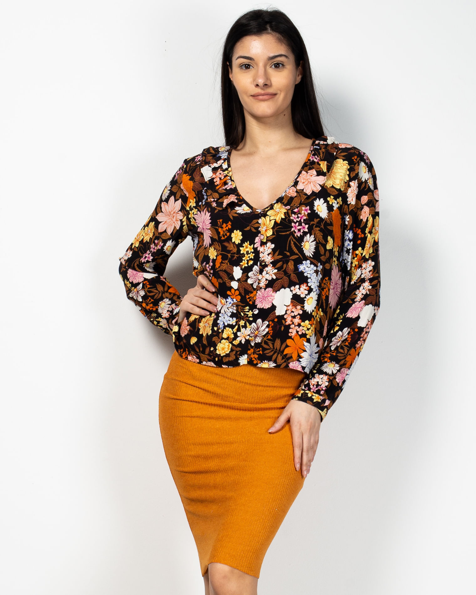 Bluza cu maneca lunga cu imprimeu floral 2029301066