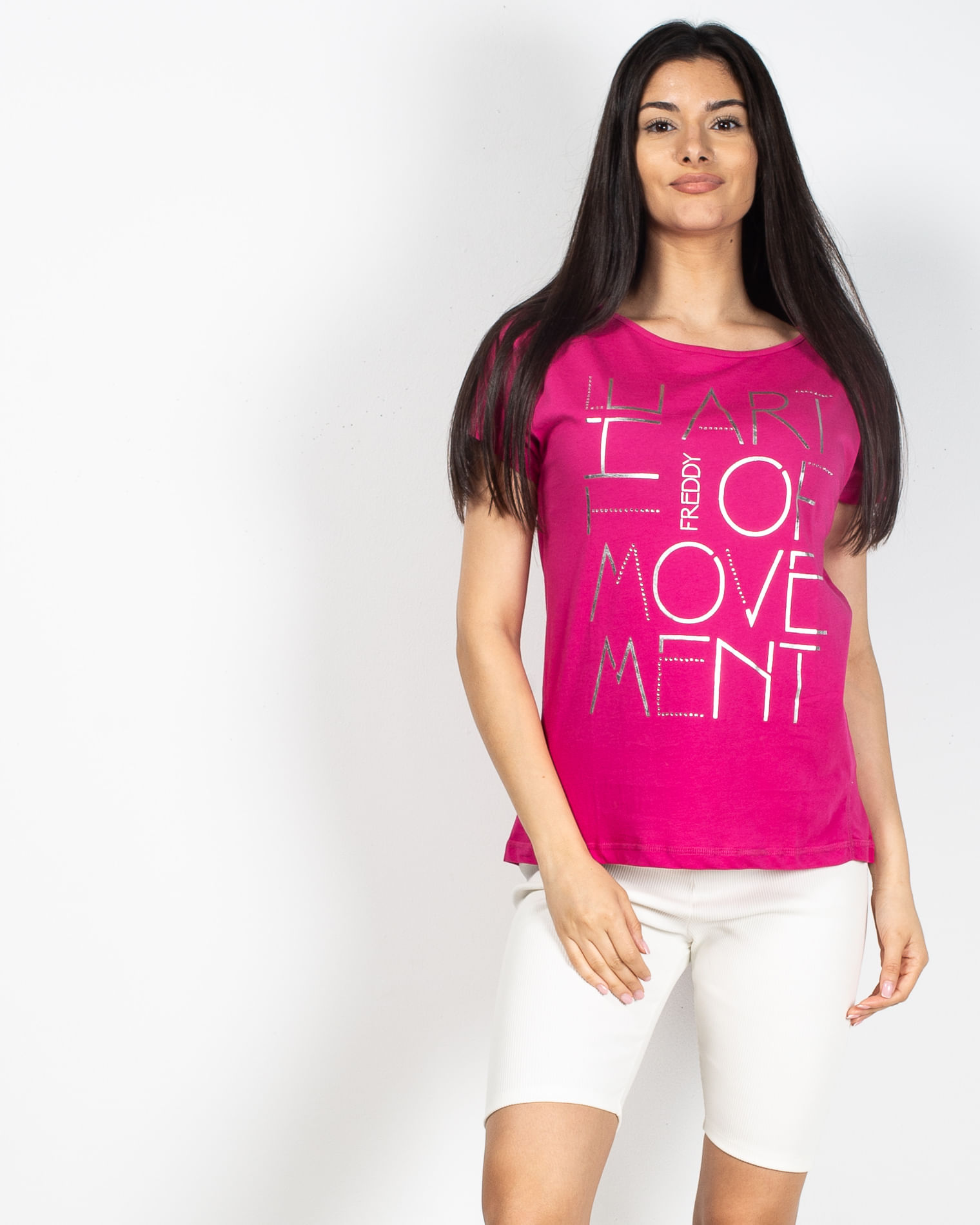 Tricou casual din bumbac cu mesaj imprimat 2029801025