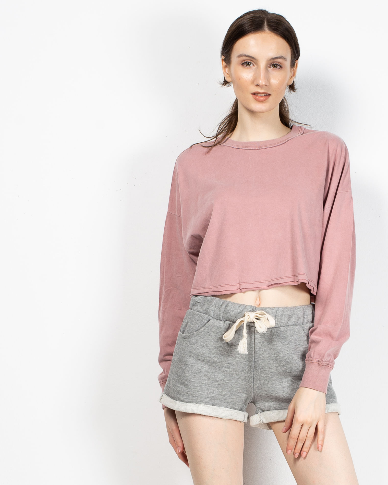 Bluza crop din bumbac 2107006001