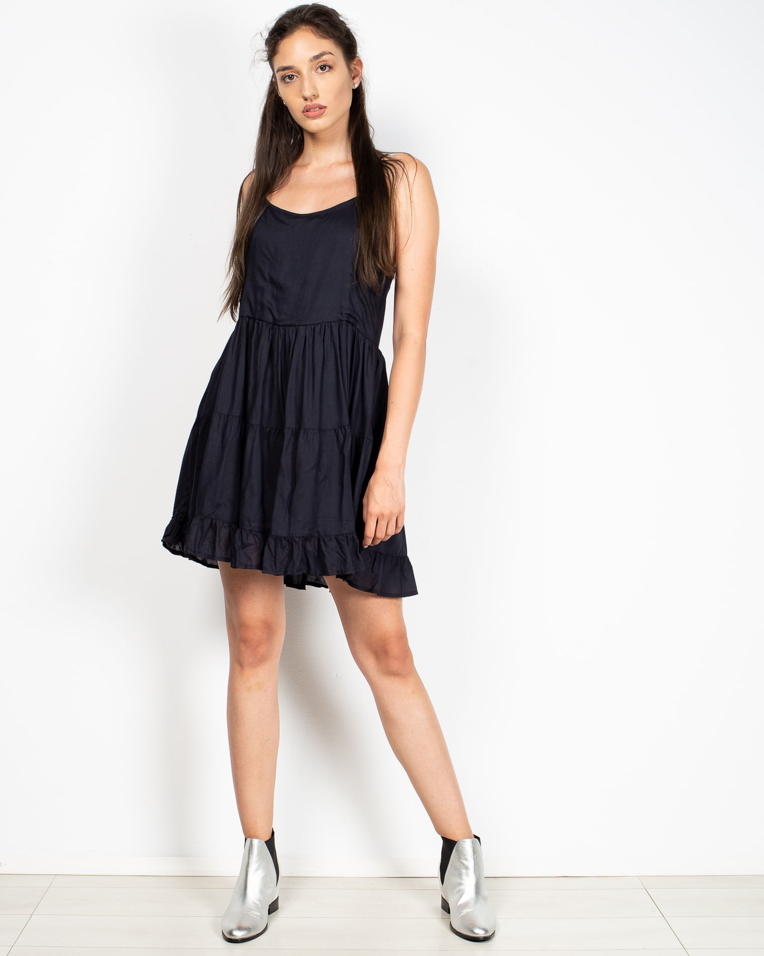 Rochie scurta cu volane si bretele subtiri N904128008