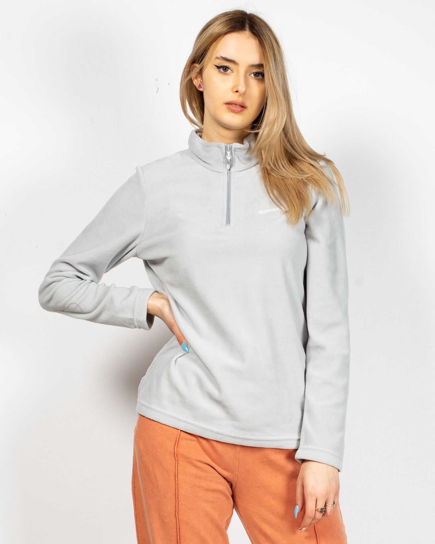 Bluza cu fermoar partial si maneca lunga 2125902097