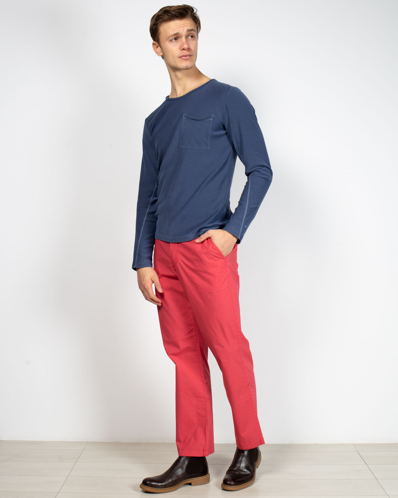 Pantaloni regular din bumbac cu buzunare 2125902206
