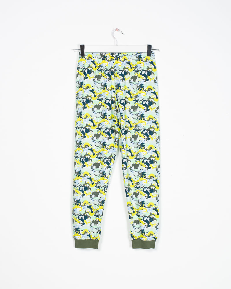 Pantaloni de pijama din bumbac cu imprimeu pentru baieti 22MUR02003 22MUR02003