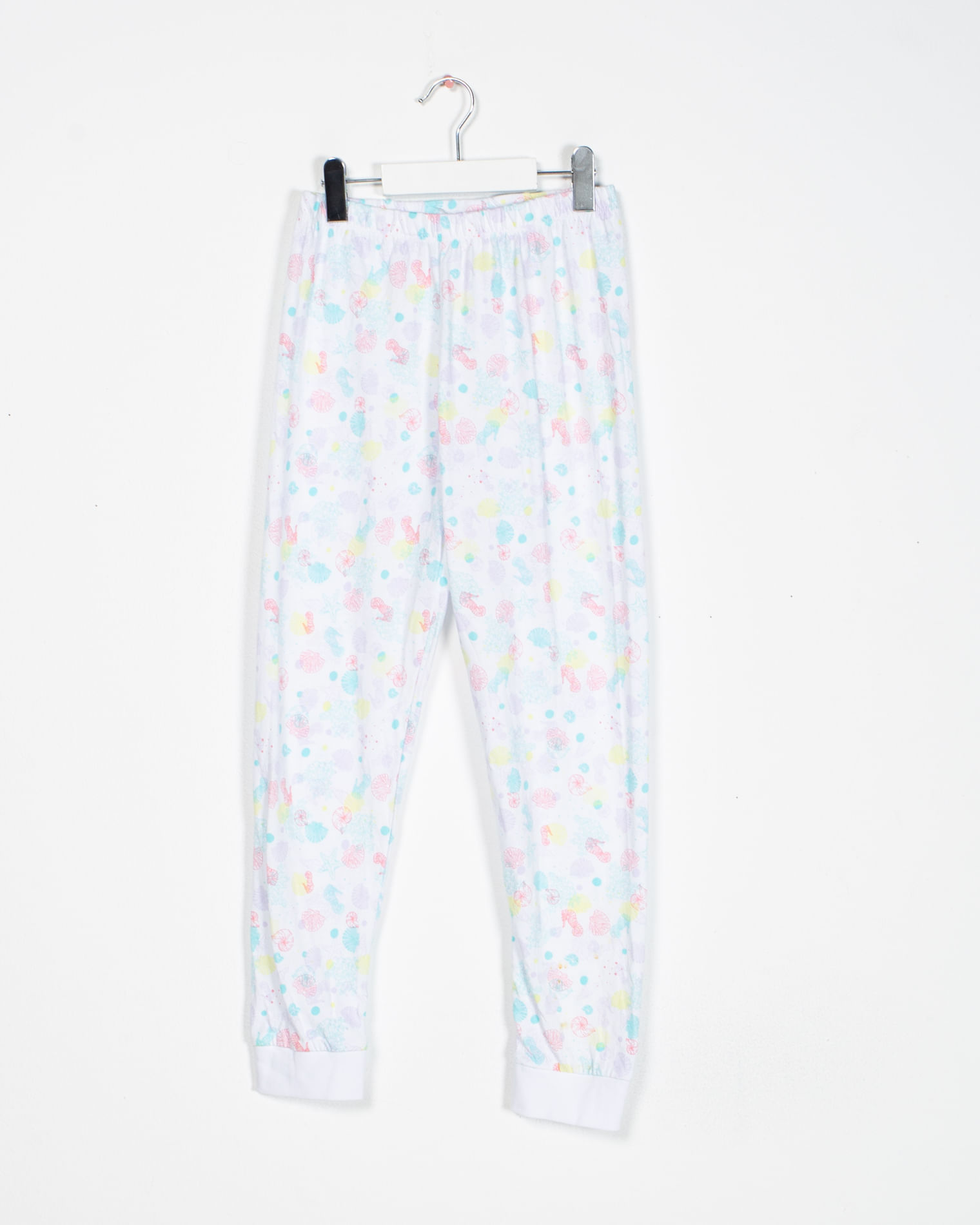 Pantaloni de pijama din bumbac cu talie elastica si imprimeu pentru fete 22MUR02015