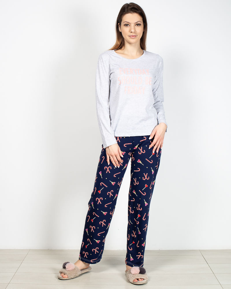 Pantaloni de pijama cu imprimeu 22MUR04021