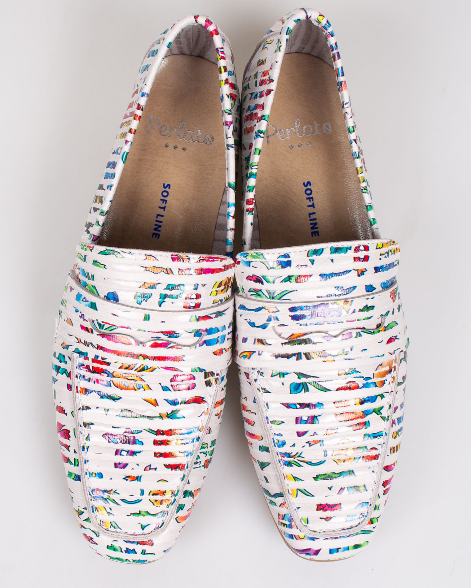 Pantofi loafers Perlato din piele naturala cu imprimeu pentru femei 2121210037