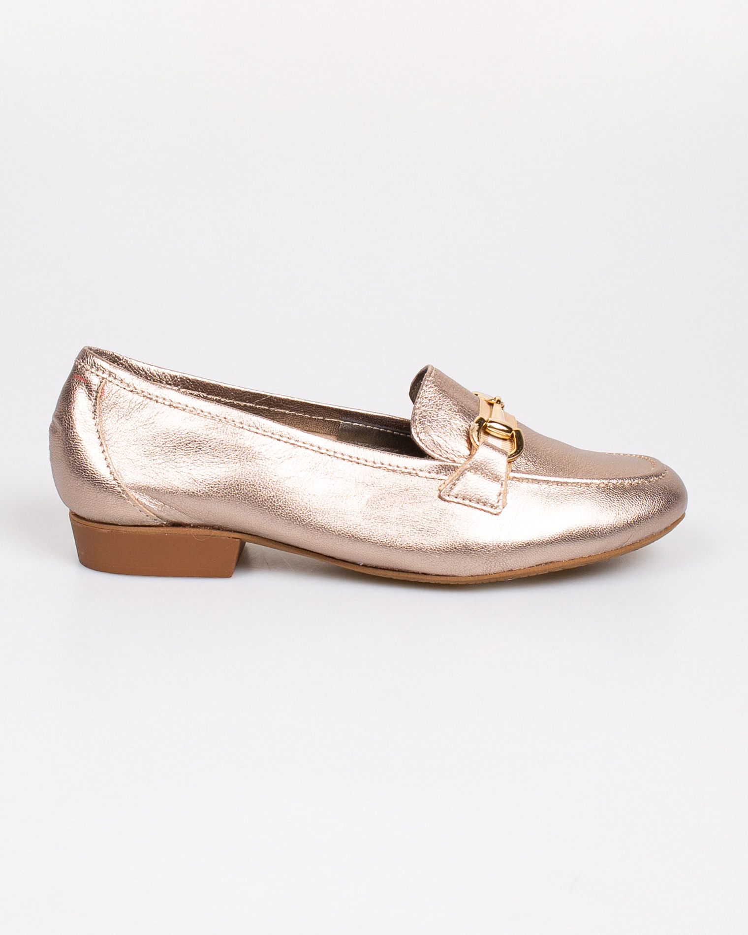 Pantofi loafers din piele naturala cu aspect metalizat pentru femei 22CAL01052 22CAL01052