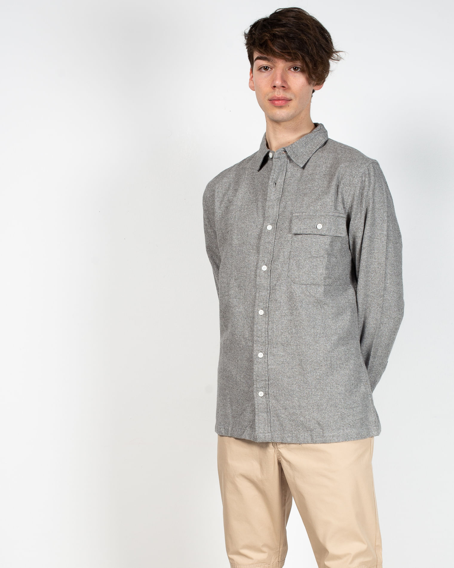 Camasa casual din bumbac cu nasturi 22YEL11033