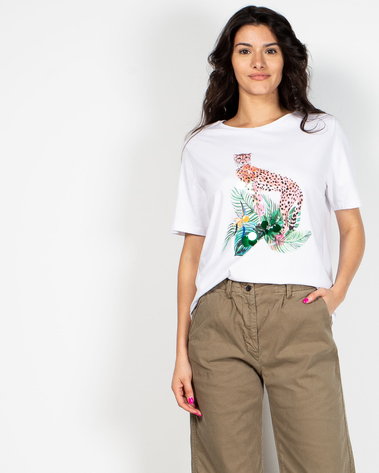 Tricou casual din bumbac cu imprimeu si maneca scurta 22MUR25026