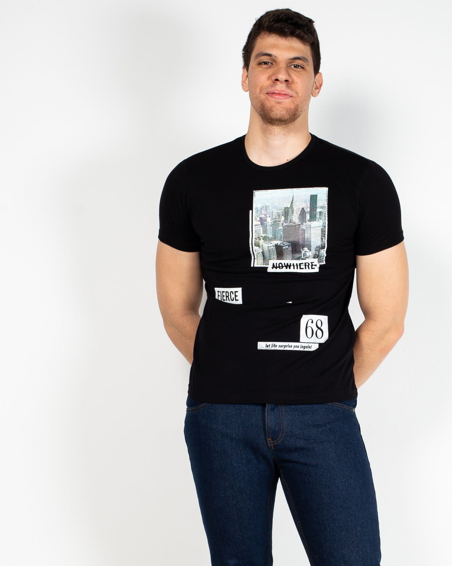 Tricou din bumbac cu imprimeu 22WEL12014