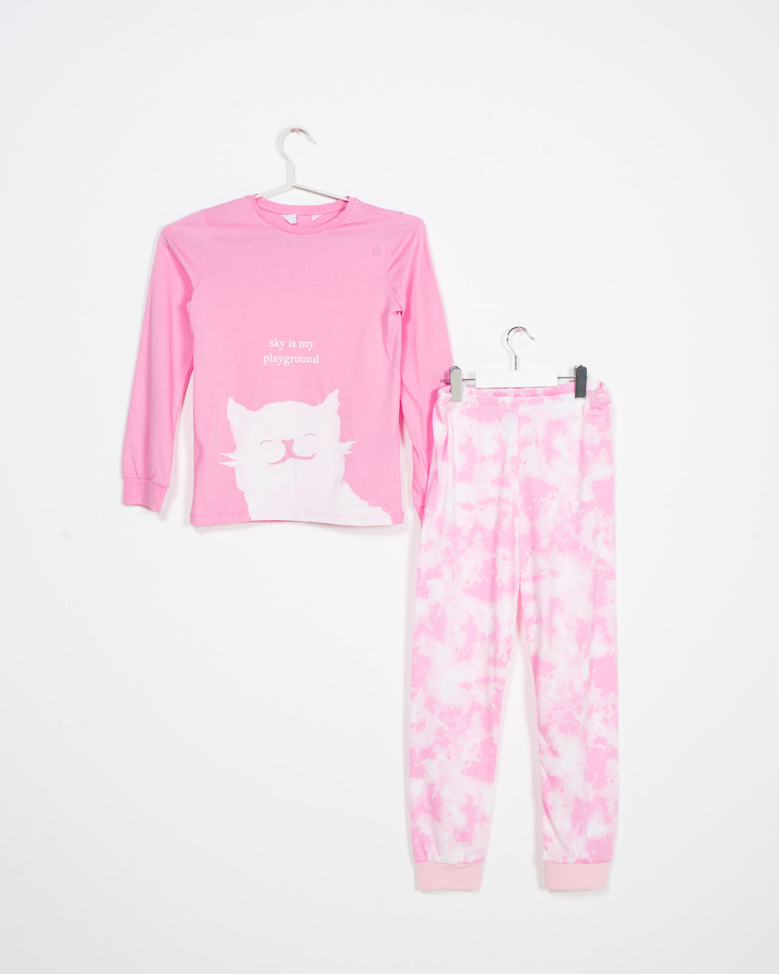 Pijamale lungi din bumbac cu maneca lunga pentru fete 22MUR34010