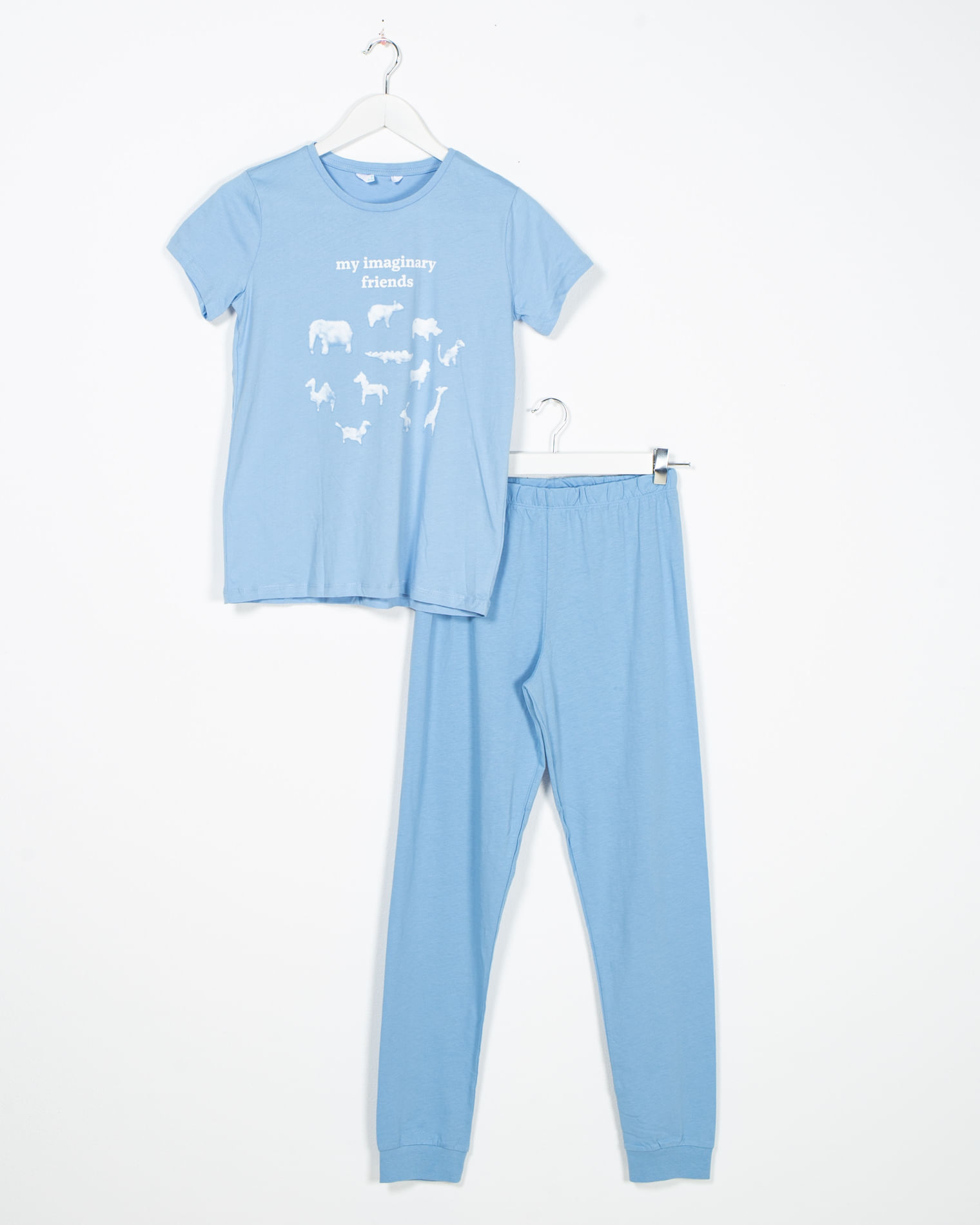 Pijamale din bumbac cu imprimeu si maneca scurta pentru fete 22MUR32010
