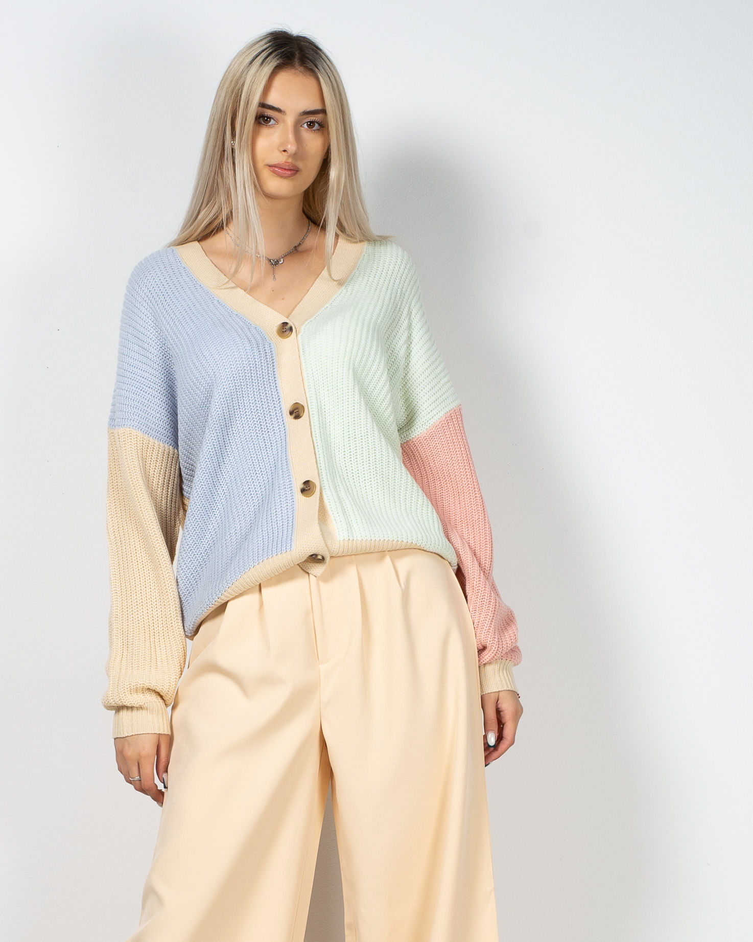 Cardigan Missguided color block 22YEL30001