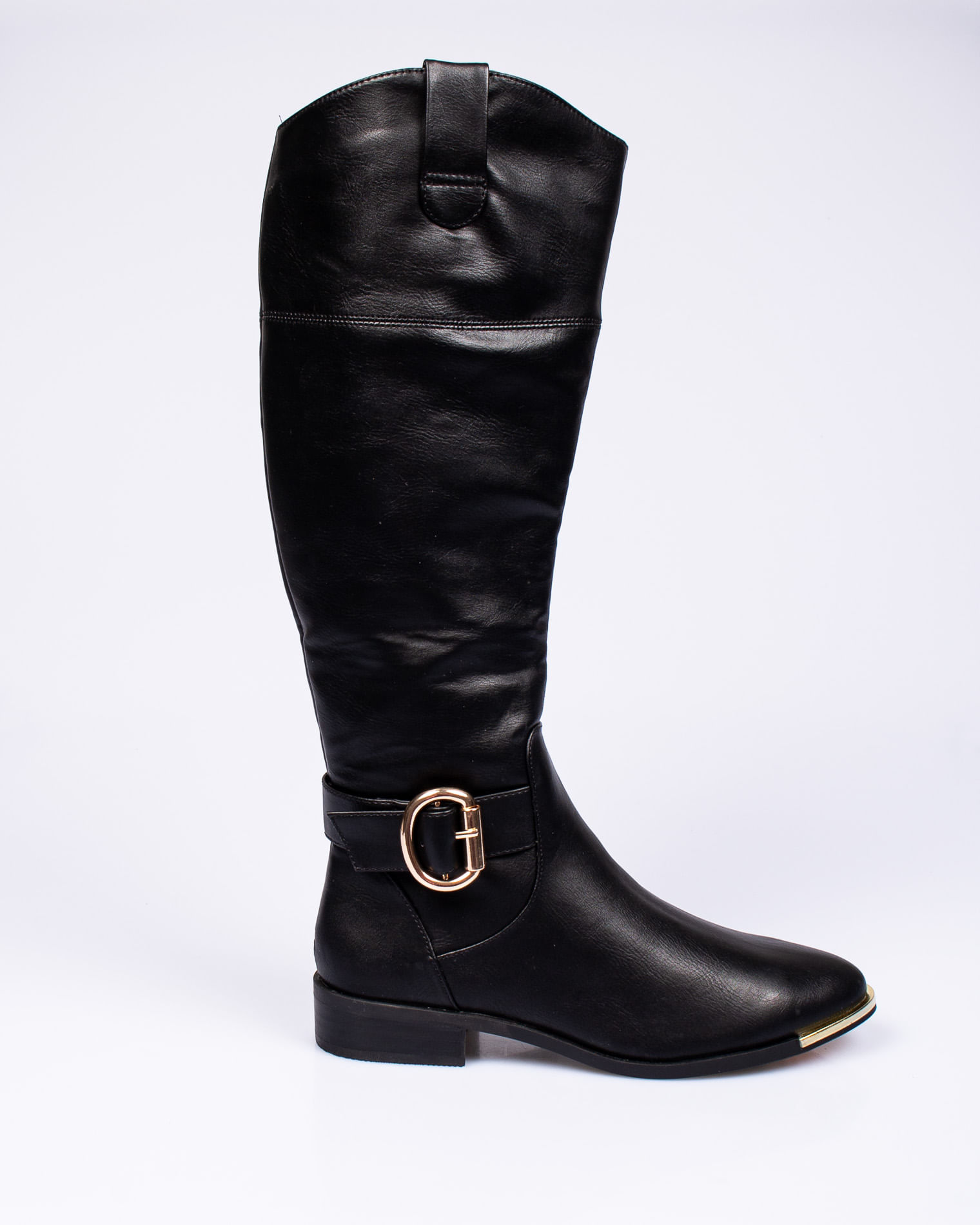 Cizme cu fermoar lateral si bareta cu catarama pentru femei 22YEL03008