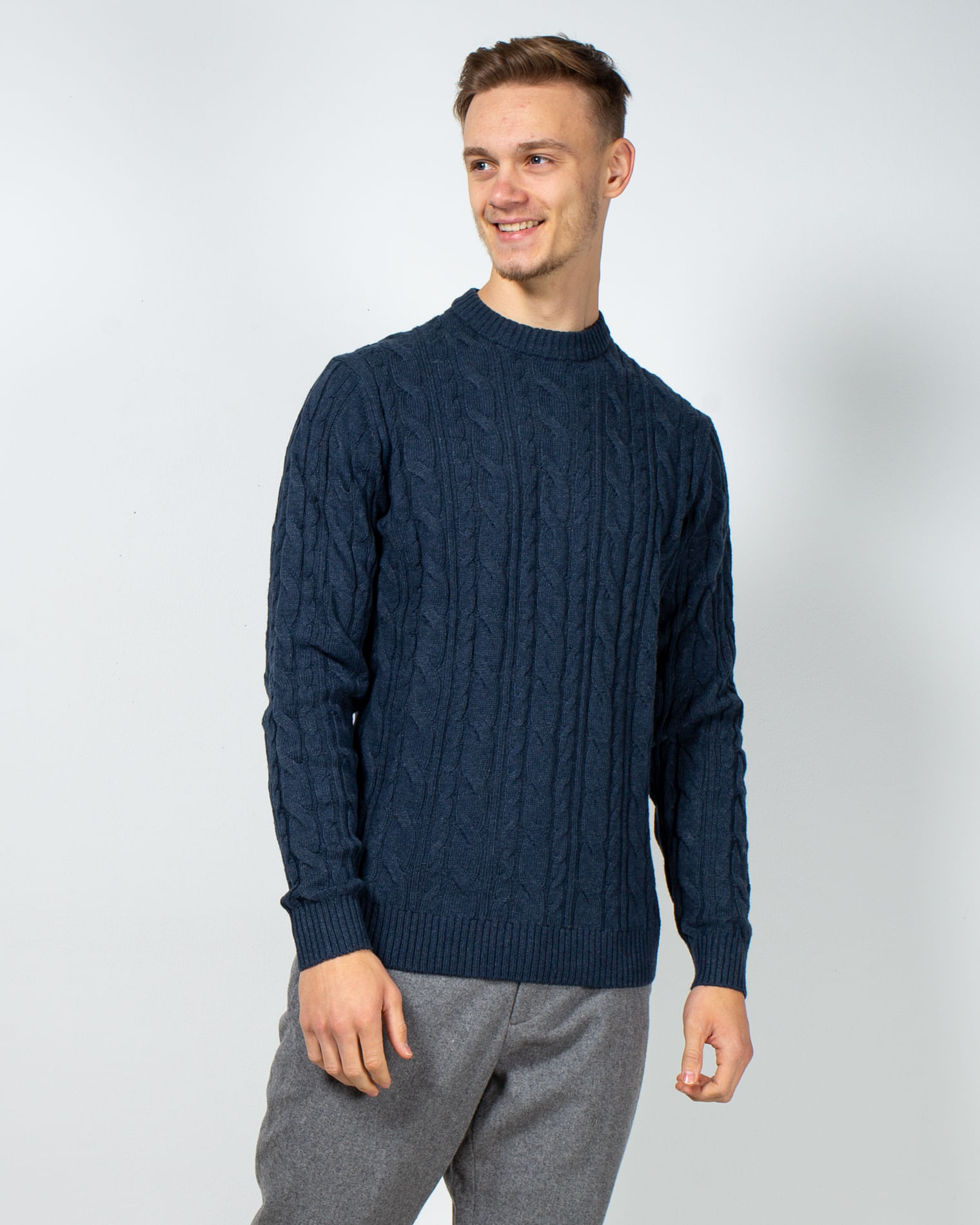 Pulover cu torsade si maneca lunga 22MKF01075