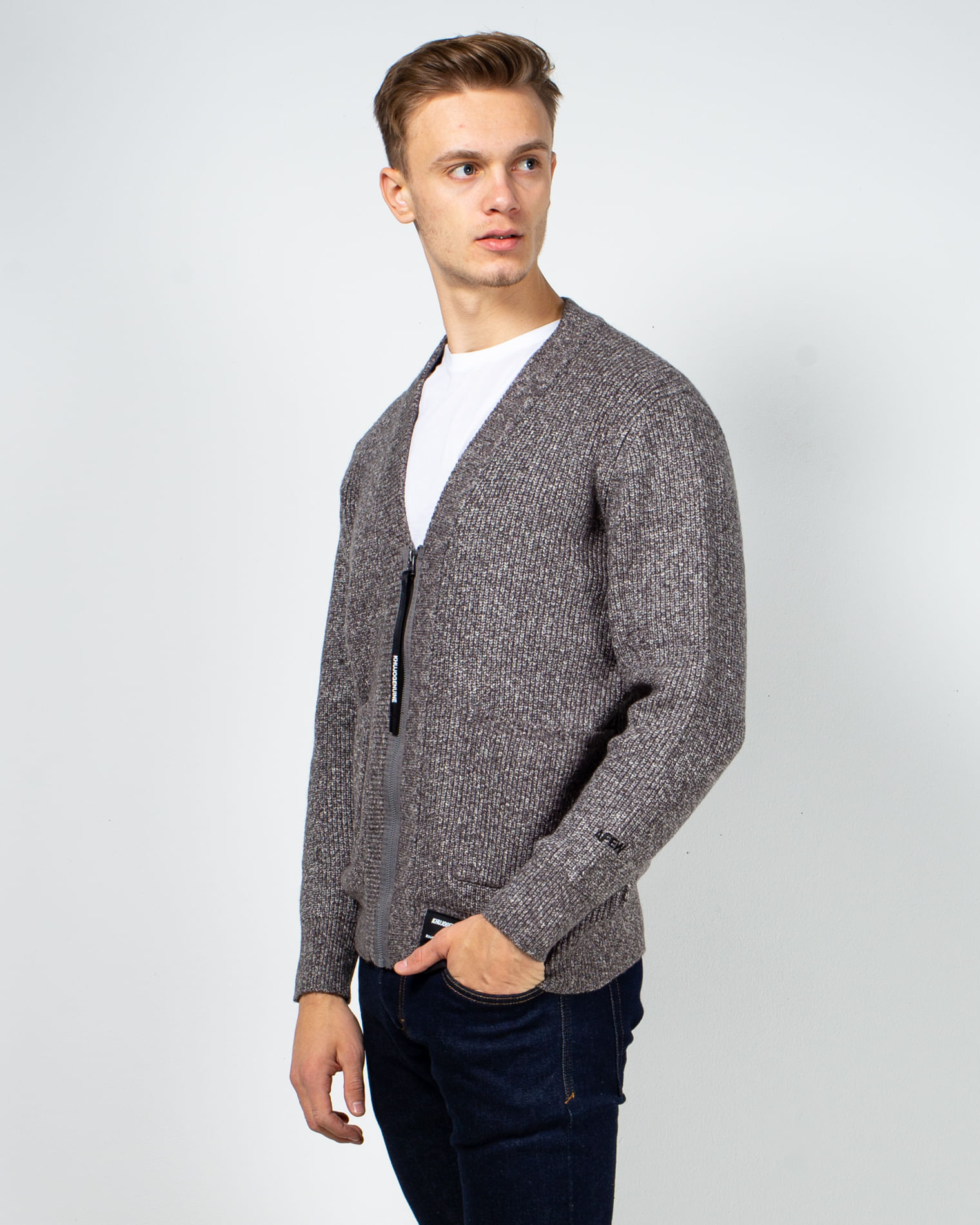 Cardigan cu buzunare atasate si inchidere cu fermoar 22AVI36016