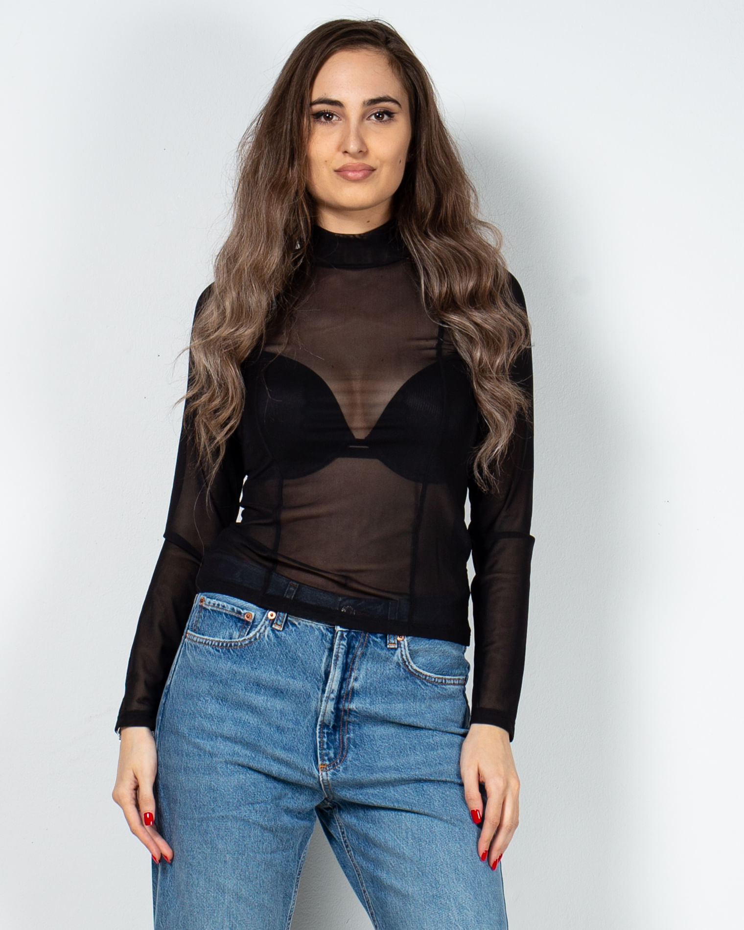 Bluza uni din plasa cu maneca lunga 22BRA01126