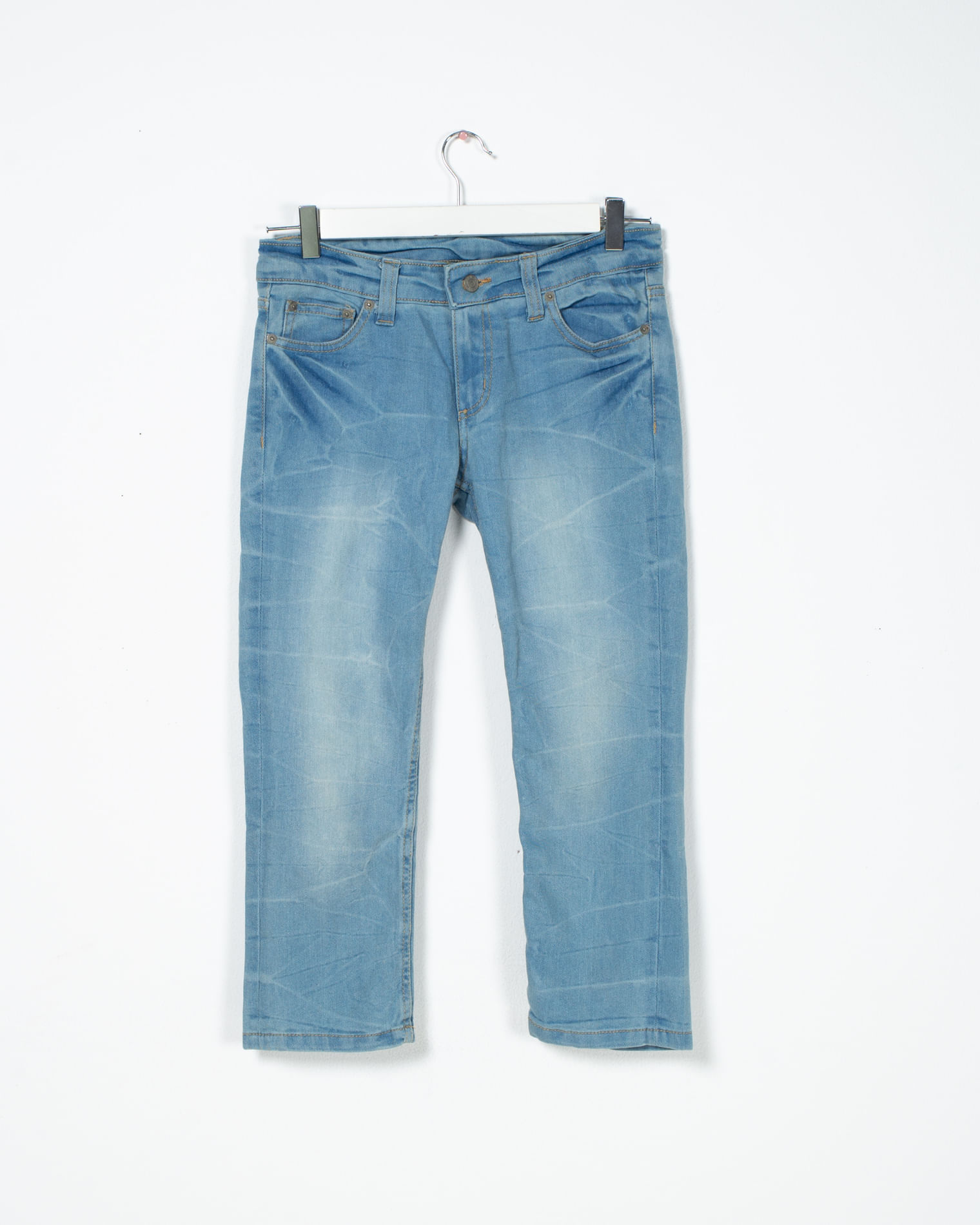 Jeans trei sferturi cu buzunare si talie mica N910019001