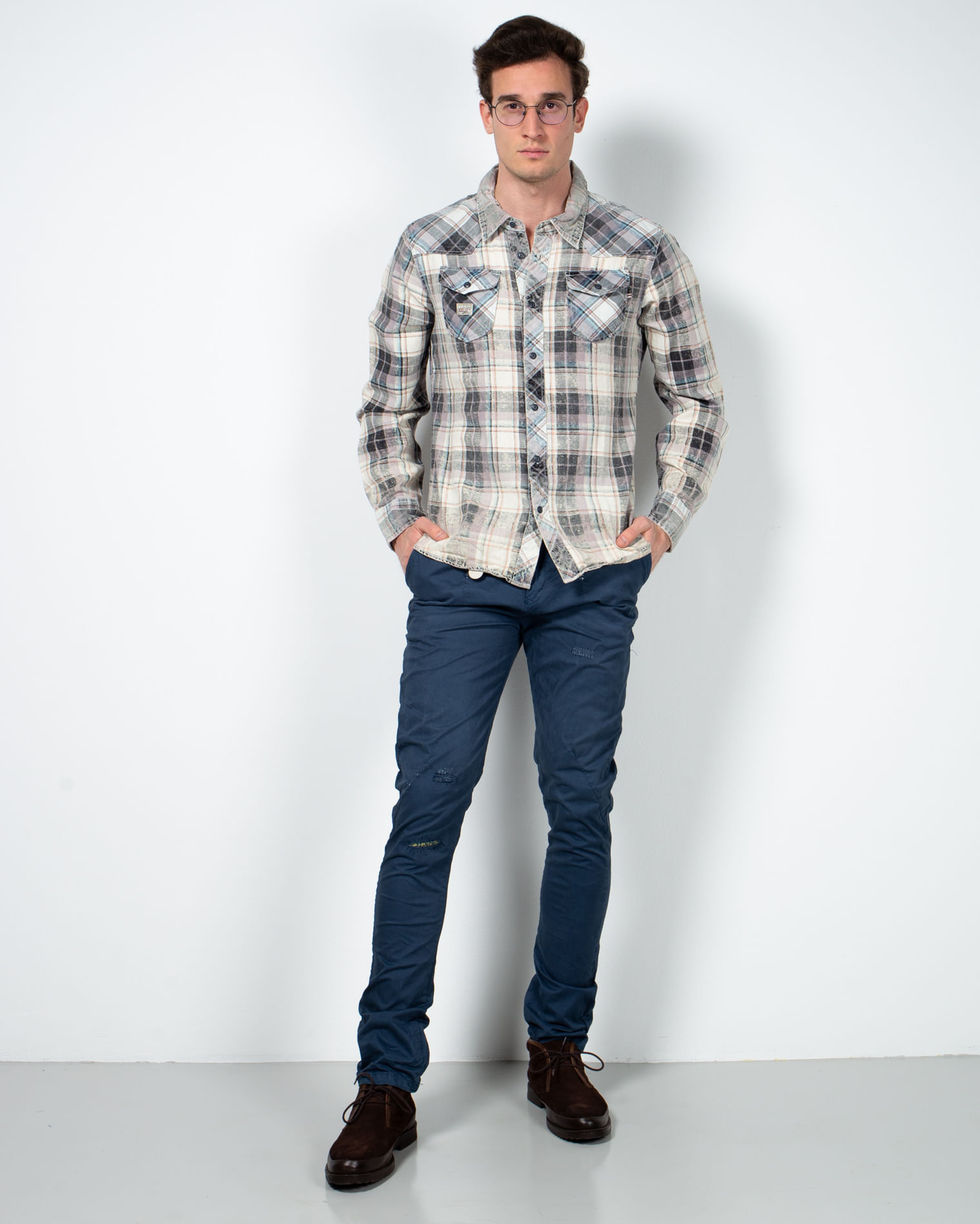 Pantaloni casual din bumbac cu buzunare 22AVI33017