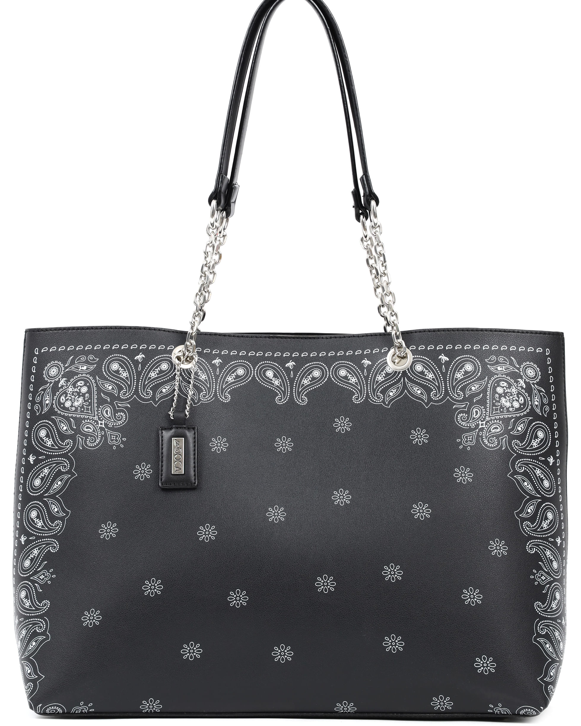 Geanta Doca casual neagra de dama cu portfard inclus