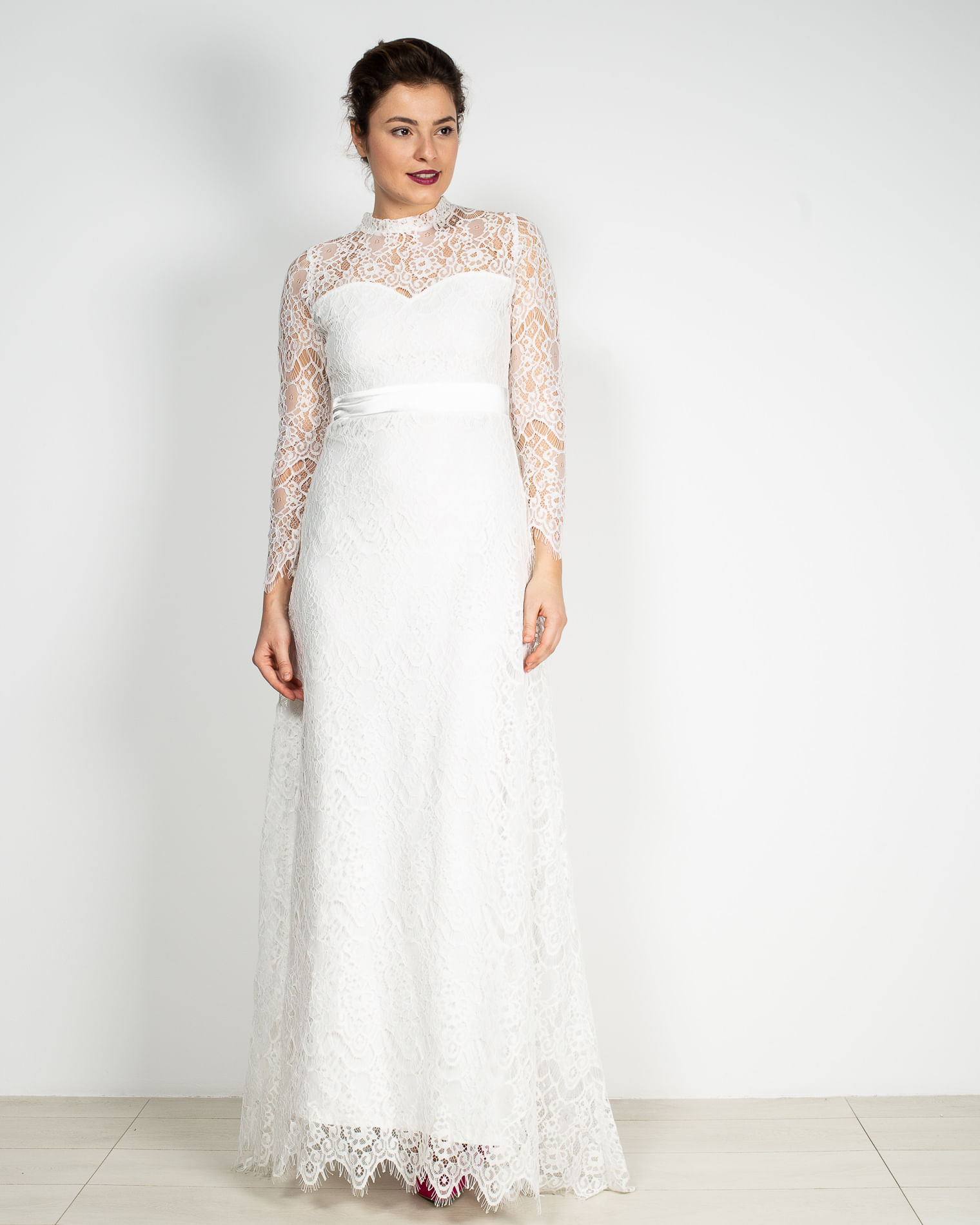 Rochie Lunga De Mireasa Cu Funda La Spate Miniprix
