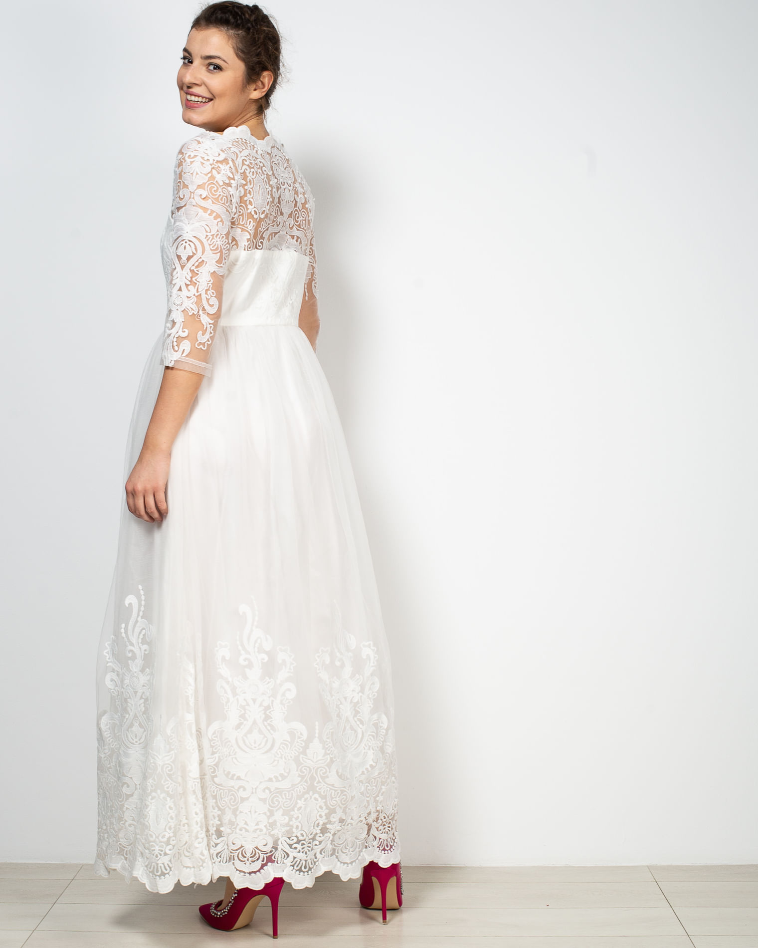 Rochie De Mireasa Cu Detalii Din Broderie Miniprix