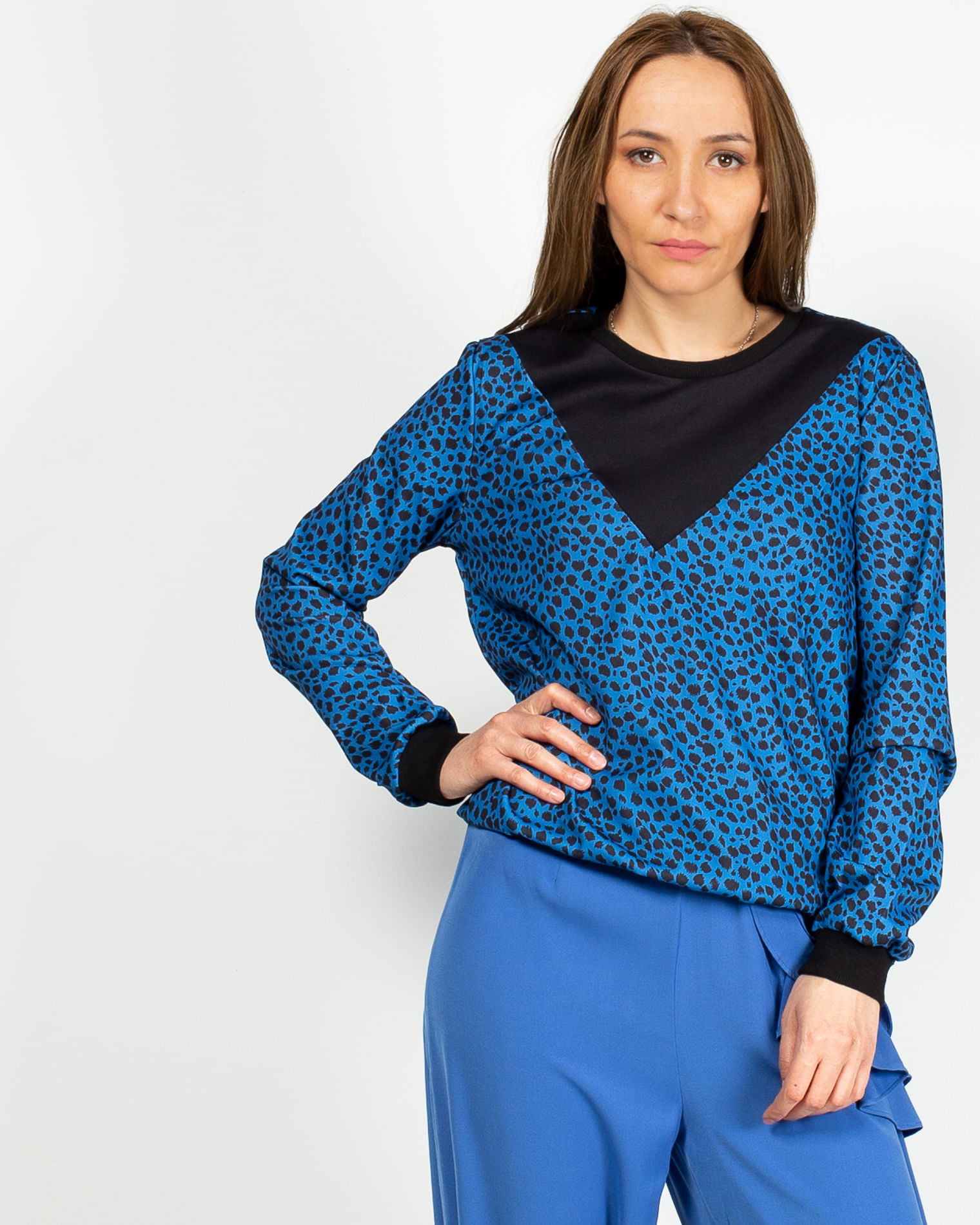 Bluza Dama Cu Maneca Lunga Si Animal Print Miniprix